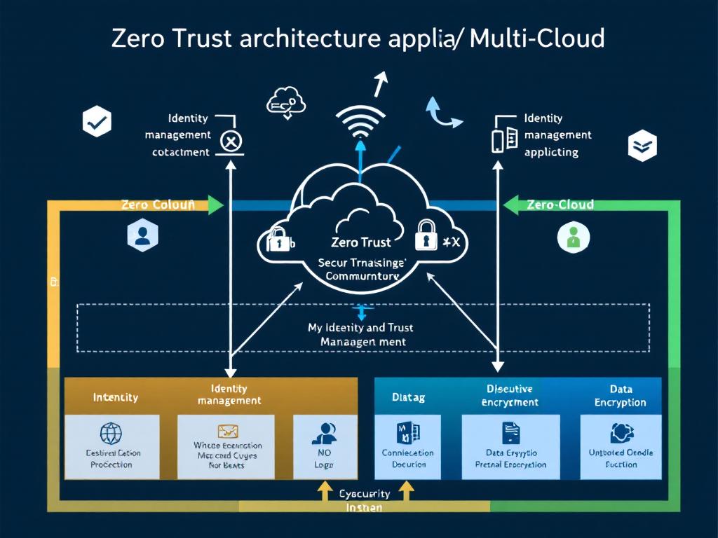 Graphic representation of Zero Trust security model in a Multi-Cloud context.