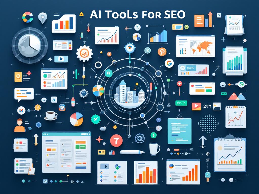 Selection of AI SEO tools available for market use.