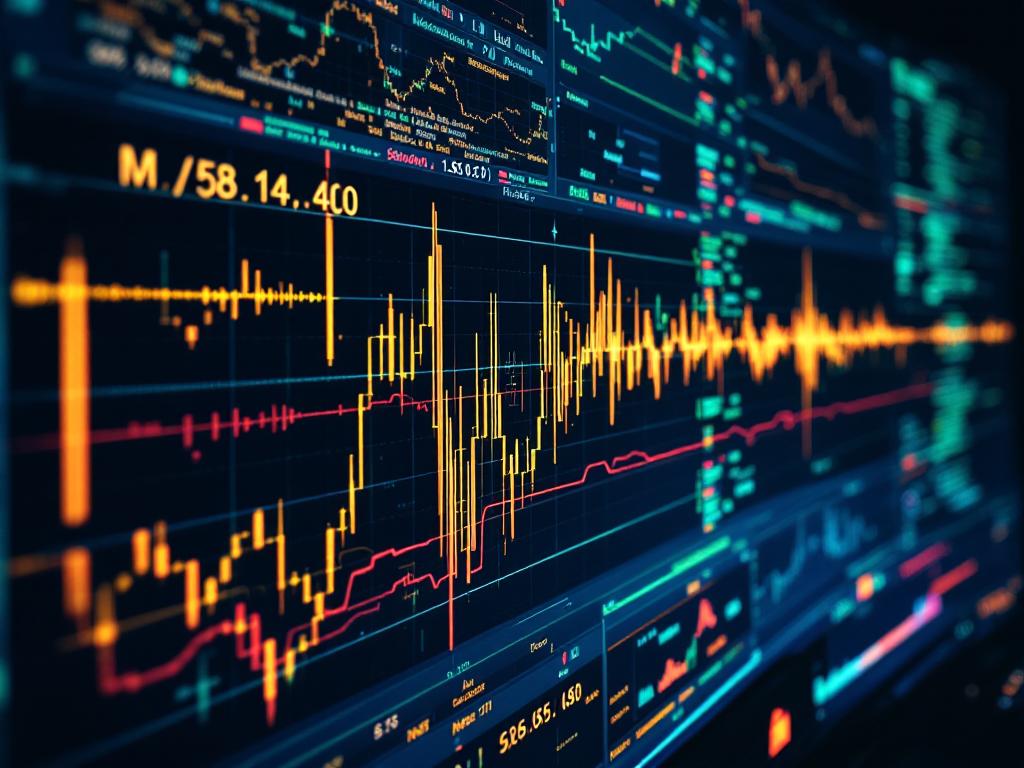 AI processing music data and visualizing audio waveforms.