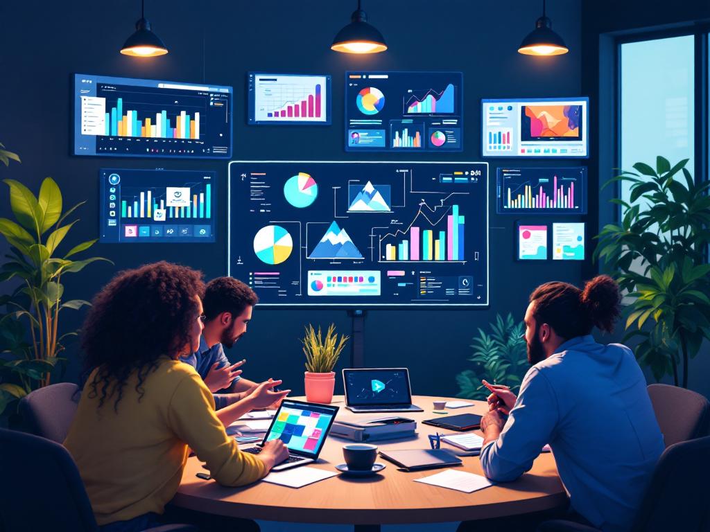 A content team strategizing video production using AI tools.