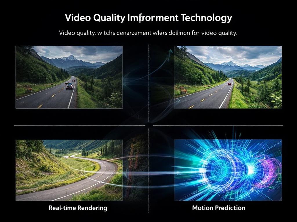 Illustration showing advancements in video quality enhancement technologies.