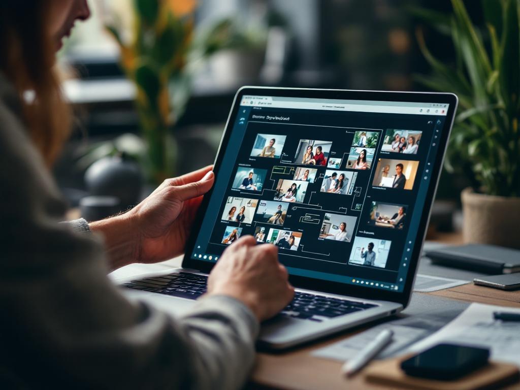 Person creating a storyboard for a music video using digital tools.