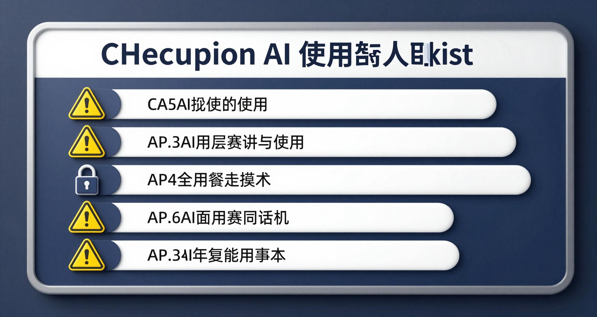 AI 사주 사용 시 유의점 5가지 체크리스트를 아이콘과 함께 보여주는 이미지