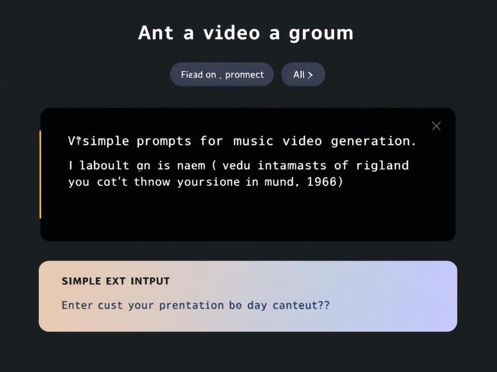 Text input interface for AI music video creation.