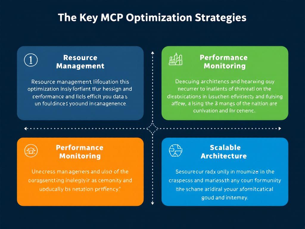Infographic showing the four key MCP optimization strategies.