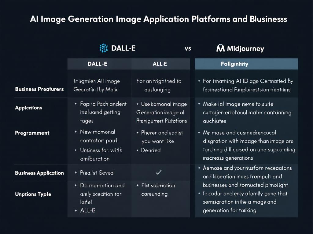 Comparison chart of top AI image generation platforms.