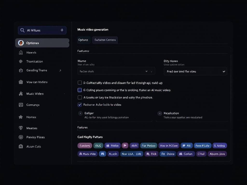 Screenshot of an AI music video generation tool interface.