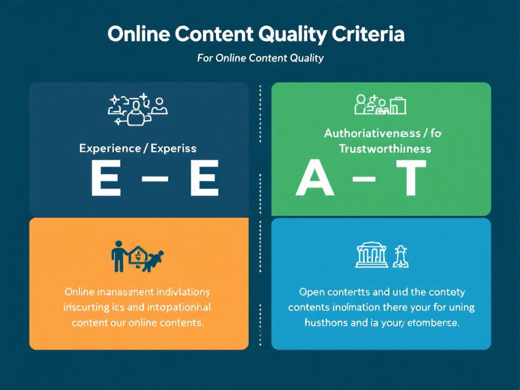 Graphic representation of E-E-A-T criteria in digital content.