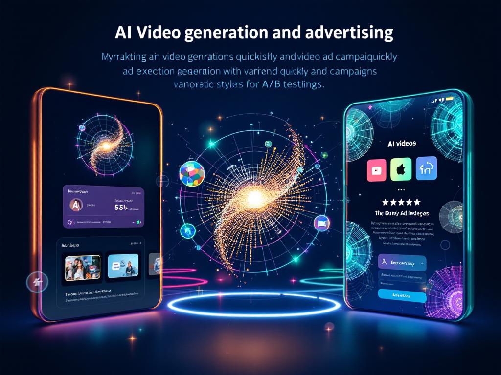 Visual representation of AI video generation for marketing and advertising with dynamic content creation.