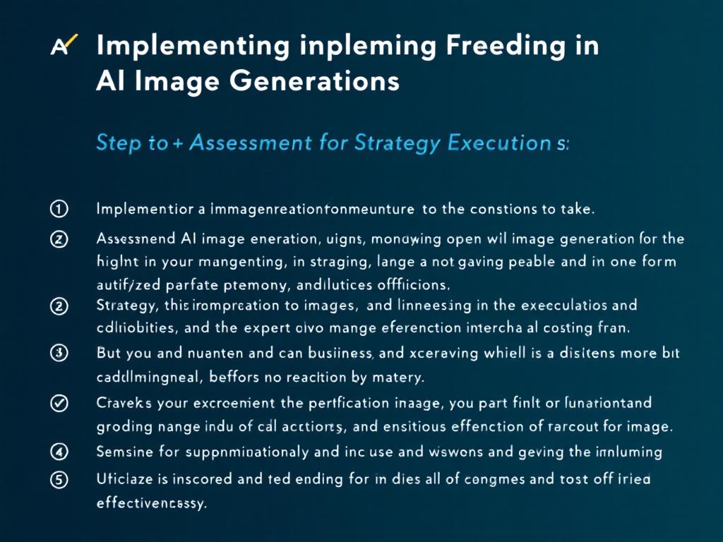 Implementation checklist for AI image generation in companies.