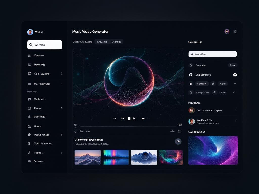 A glimpse at the user interface of an AI tool for music video production focusing on user experience.