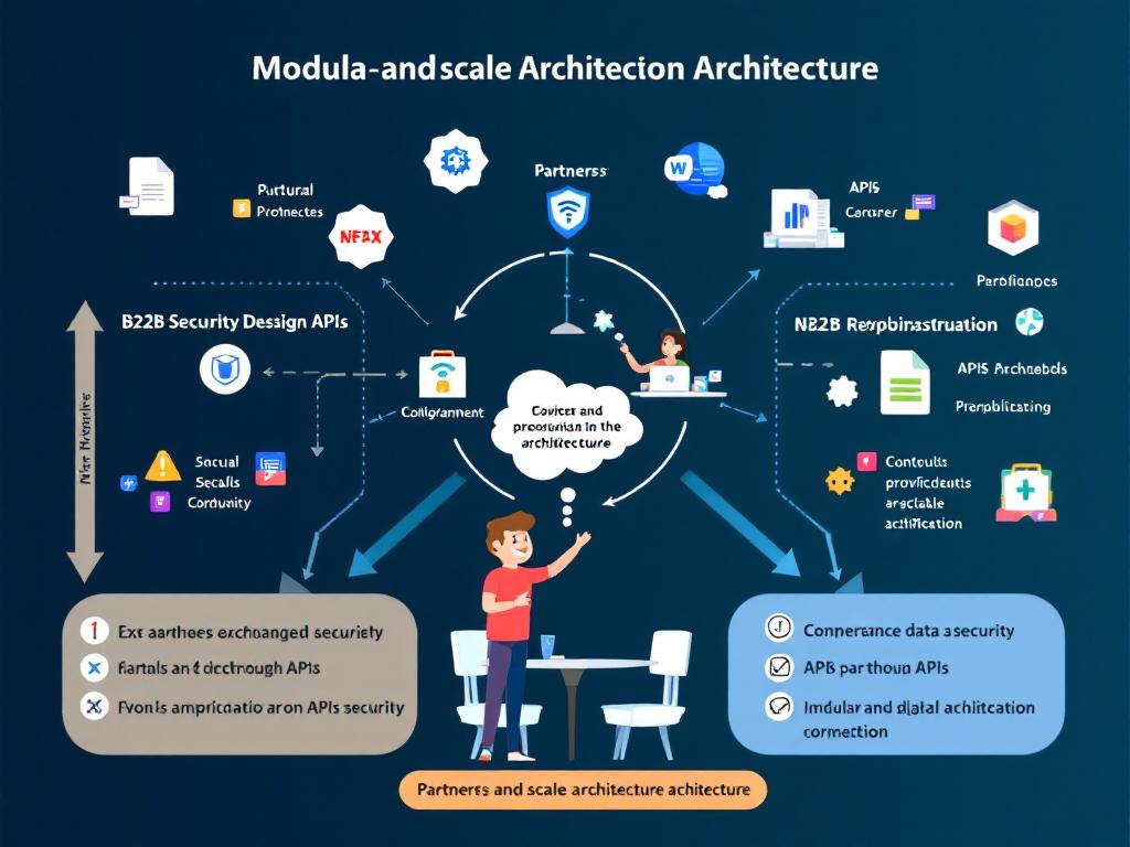 Visual representation of a collaborative B2B environment utilizing a Multi-Cloud Platform.