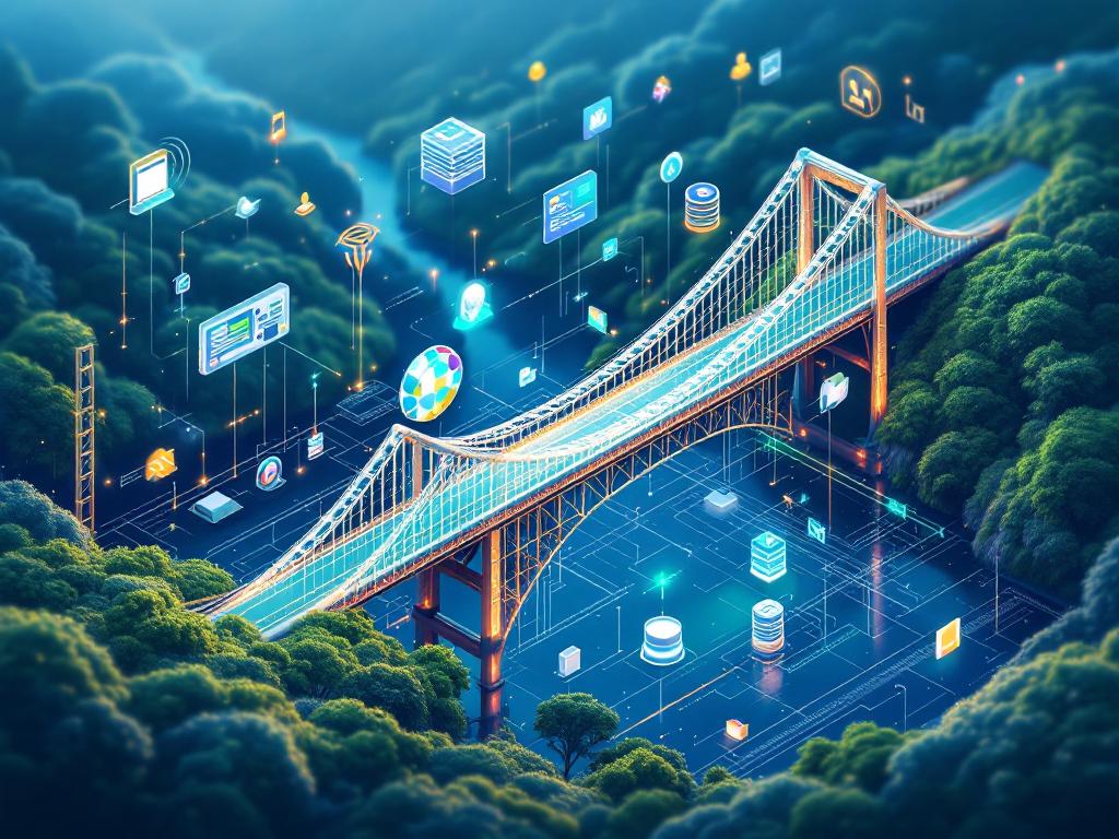 A visual representation of the MCP concept as a connector between AI and external data sources.