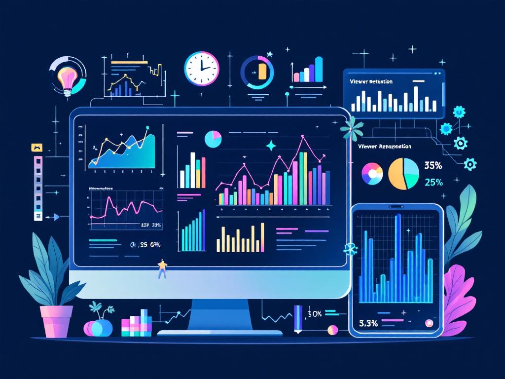 Analytics of social media AI videos showing performance metrics.