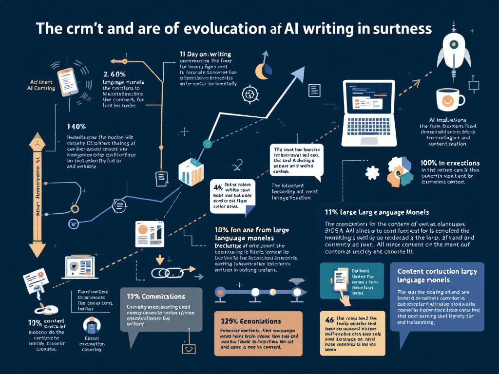 A visual representation of how AI writing programs have evolved over time, highlighting key advancements.