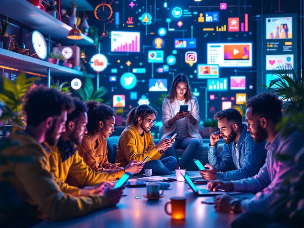 Representation of social media AI videos transforming digital marketing in 2025.
