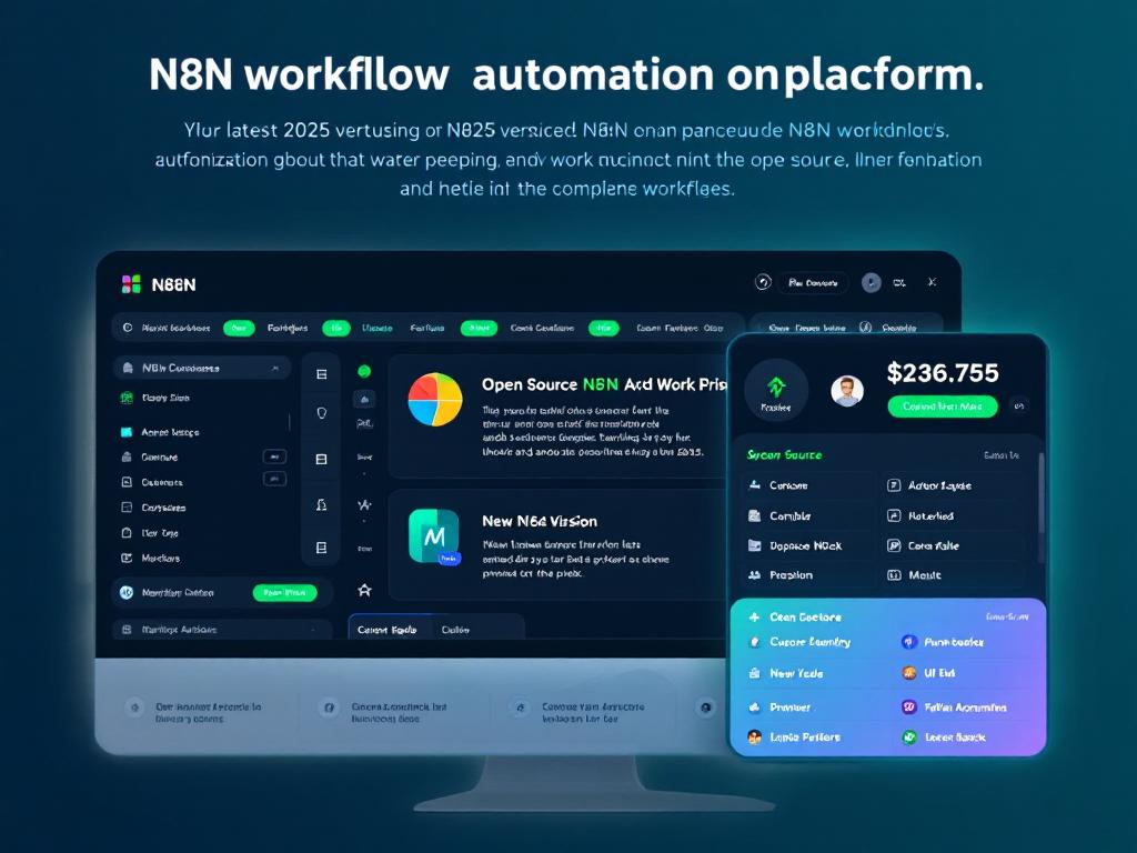 Screenshot of the N8N platform interface, highlighting the customization features and open-source nature.
